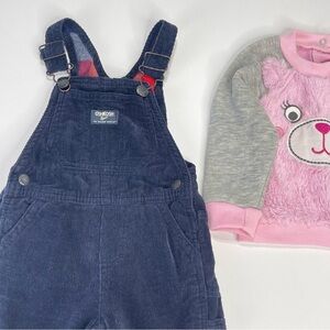 Baby kid bundle 18 Months overall and sweater blue and pink